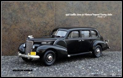 Miniature Brooklin 1/43 Cadillac Imperial Sedan Limousine 1938 - Noire - White Metal