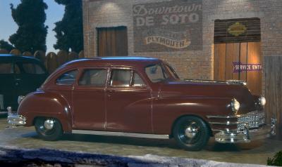 Kager ZC1047 – Chrysler Windsor Cabriolet 1947 1/43, Rouge, état Comme Neuf